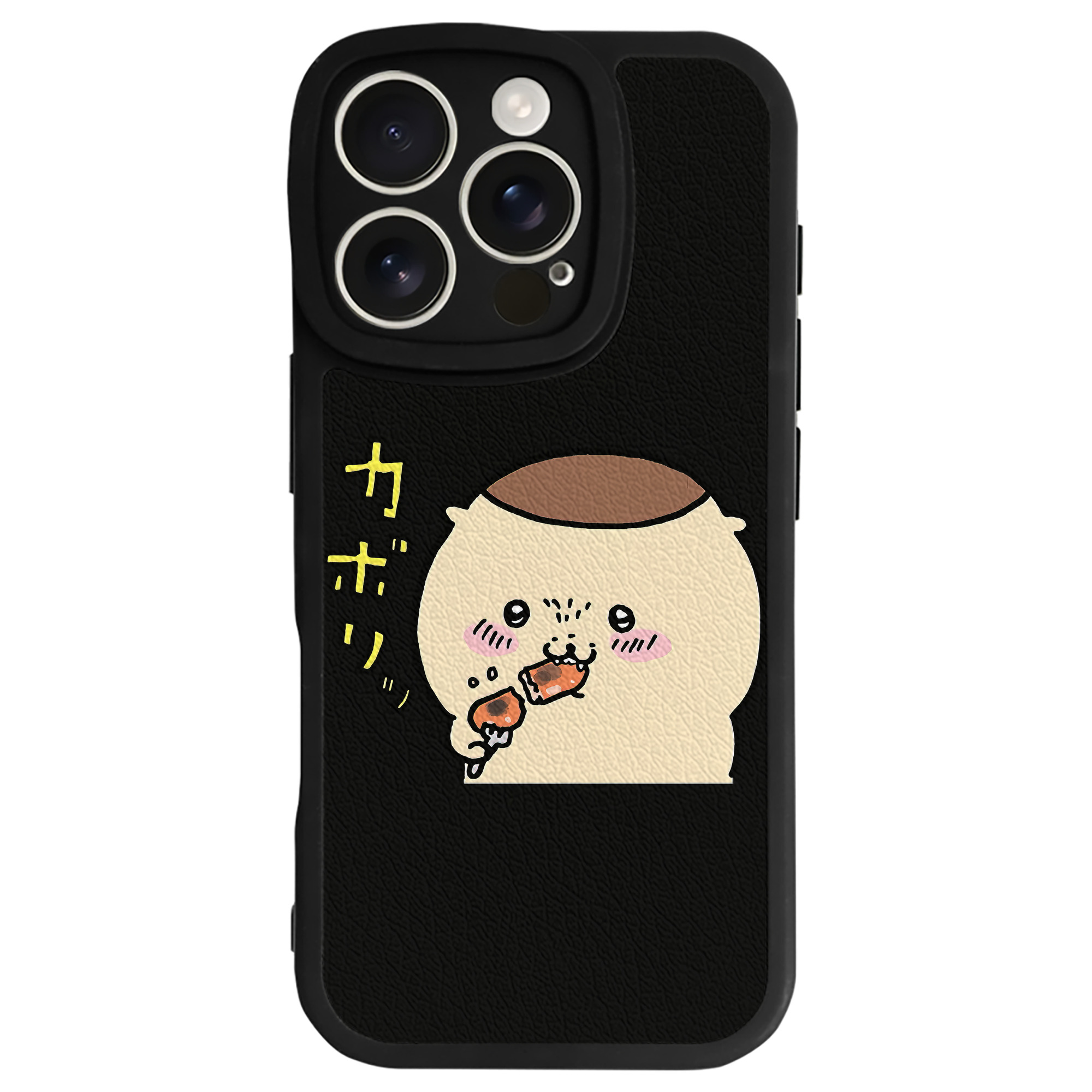 （画像用） ちいかわ くりまんじゅう Chii-kawa kuri manjū 【iPhone 16シリーズ対応】シリコンスマホケース（レザー調） 材質：シリコン